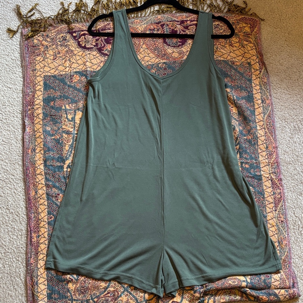 Marine Layer Olive Green Sleeveless Romper - Picture 3 of 8